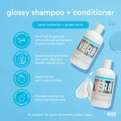 Glossy Shampoo -VIRTUE Shop 7 Verb 2024 Infographics Variations Square Glossy Duos Ingredients