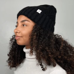Silk Lined Cashmere Blend Beanie -VIRTUE Shop BlackBeanieLifestyle